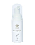Foam cleanser bottle with 'Lovely' branding on a white background