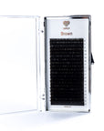 Brown eyelash extensions 20-line tray by Lovely US featuring premium quality fiber that holds shape perfectly