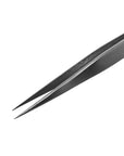 Straight isolation tweezers for eyelash extensions by Lovely with hand-sharpened tips for precise lash isolation