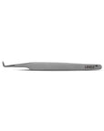 Professional stainless steel eyelash extension tweezers with 45° angle for isolating and positioning lashes