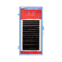 Eyelash extension tray with 'LASHY' branding on a white background