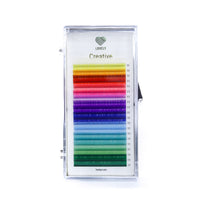 Creative colorful eyelash extensions Salut 20-line tray by Lovely with 15 vibrant colors and up to 13,000 lashes