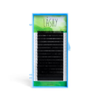 Lashy by Lovely premium eyelash extensions 16-line tray with innovative foil base technology in green packaging